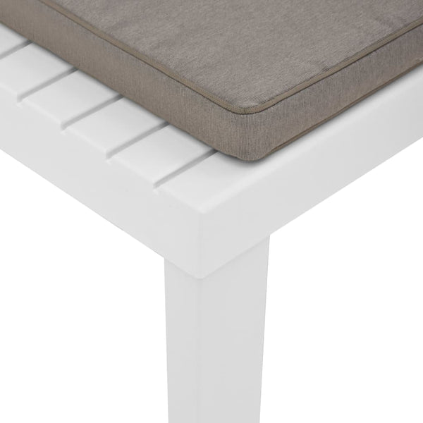 4-tlg. Garten-Lounge-Set mit Kissen Kunststoff Weiß