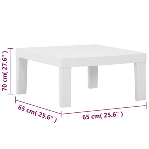 4-tlg. Garten-Lounge-Set mit Kissen Kunststoff Weiß