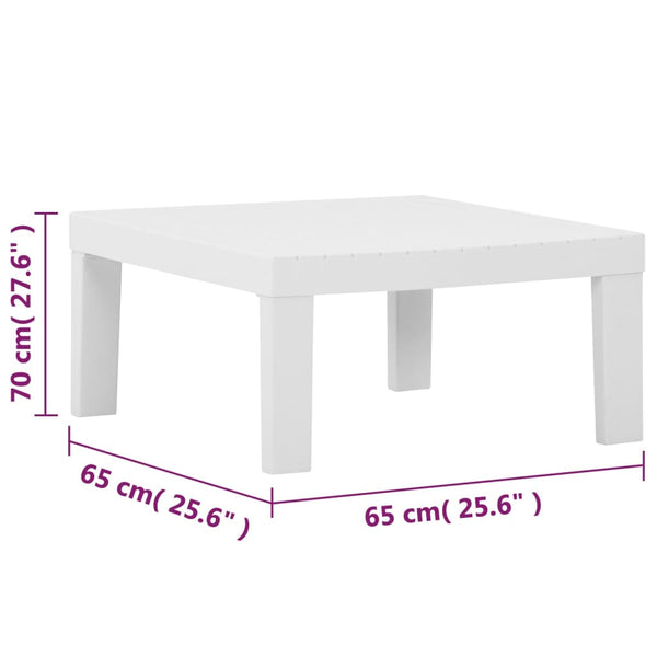 4-tlg. Garten-Lounge-Set mit Kissen Kunststoff Weiß