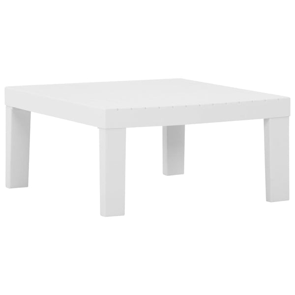 4-tlg. Garten-Lounge-Set mit Kissen Kunststoff Weiß