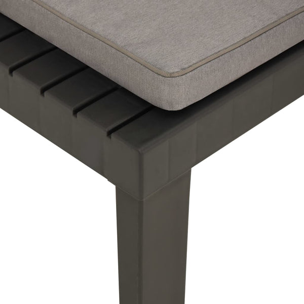 4-tlg. Garten-Lounge-Set mit Kissen Kunststoff Grau