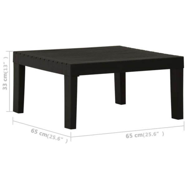 4-tlg. Garten-Lounge-Set mit Auflagen Kunststoff Grau