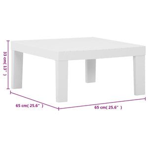 6-tlg. Garten-Lounge-Set mit Auflagen Kunststoff Weiß