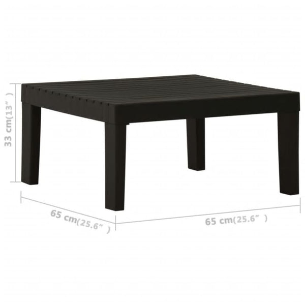 6-tlg. Garten-Lounge-Set mit Auflagen Kunststoff Grau