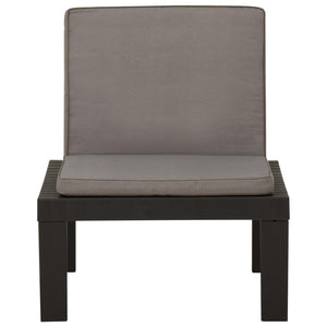 4-tlg. Garten-Lounge-Set mit Kissen Kunststoff Grau