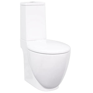 WC Keramik-Toilette Badezimmer Rund Senkrechter Abgang Weiß