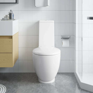 WC Keramik-Toilette Badezimmer Rund Senkrechter Abgang Weiß