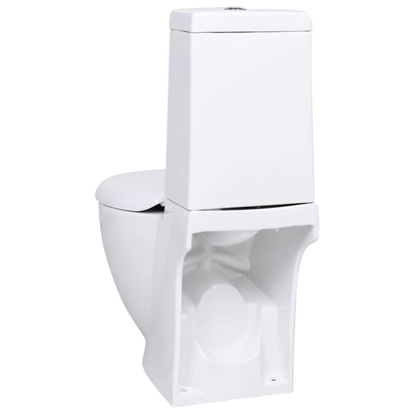 WC Keramik-Toilette Badezimmer Rund Senkrechter Abgang Weiß