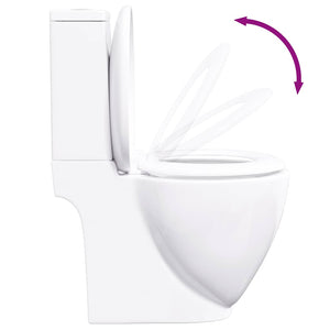 WC Keramik-Toilette Badezimmer Rund Senkrechter Abgang Weiß
