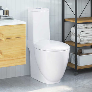 WC Keramik-Toilette Badezimmer Rund Senkrechter Abgang Weiß