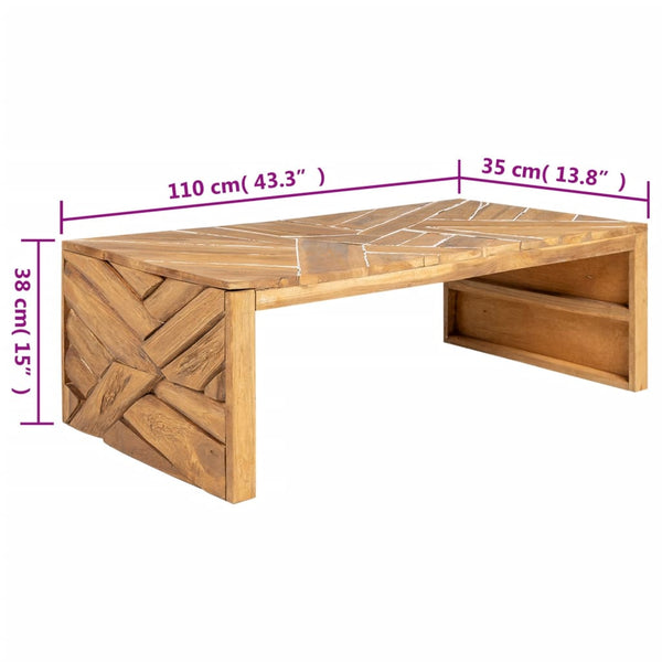 Couchtisch Erosion Teak Massivholz 110 cm