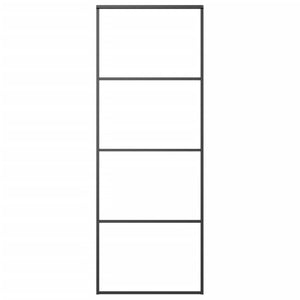 Schiebetür Aluminium und ESG Glas 76x205 cm Schwarz