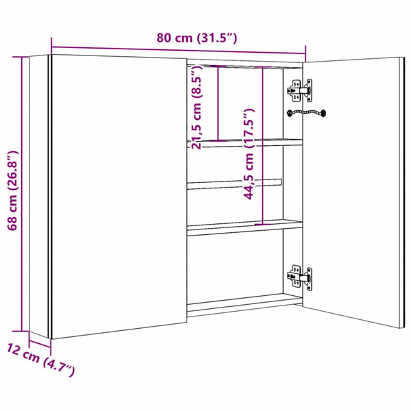 LED Spiegelschrank Bad 80 cm