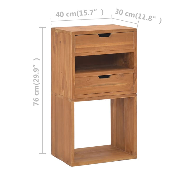 Massivholz Beistellschrank Teak 40x30x76 cm