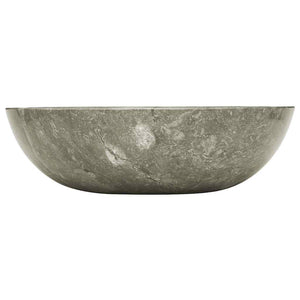 Waschbecken Grau Ø40x12 cm Marmor