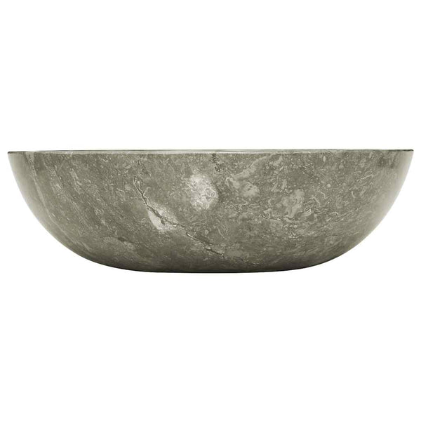 Waschbecken Grau Ø40x12 cm Marmor