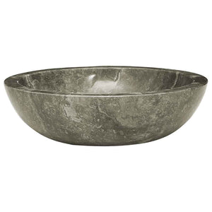 Waschbecken Grau Ø40x12 cm Marmor