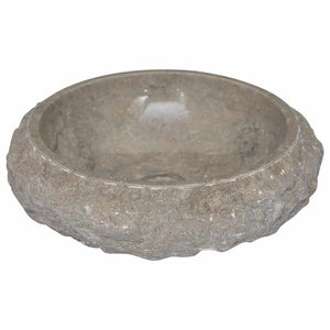 vidaXL Wash Basin Grey Ø40x12 cm Marble