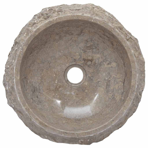 vidaXL Wash Basin Grey Ø40x12 cm Marble