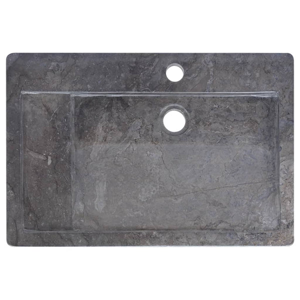Waschbecken Schwarz 58x39x10 cm Marmor