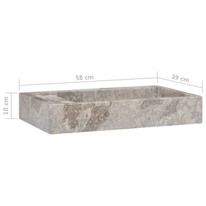 vidaXL Wash Basin Grey 58x39x10 cm Marble