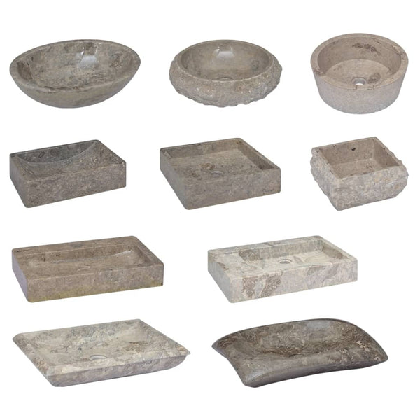 vidaXL Wash Basin Grey 58x39x10 cm Marble