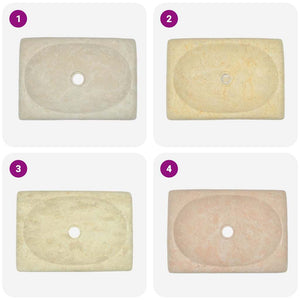 Waschbecken Creme 50x35x10 cm Marmor