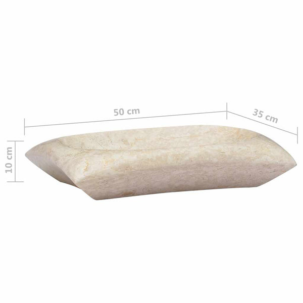 Waschbecken Creme 50x35x10 cm Marmor