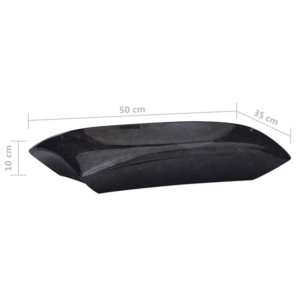 Waschbecken Schwarz 50x35x10 cm Marmor