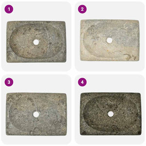 Waschbecken Grau 50x35x10 cm Marmor