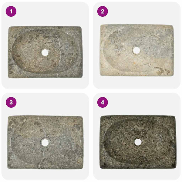 Waschbecken Grau 50x35x10 cm Marmor