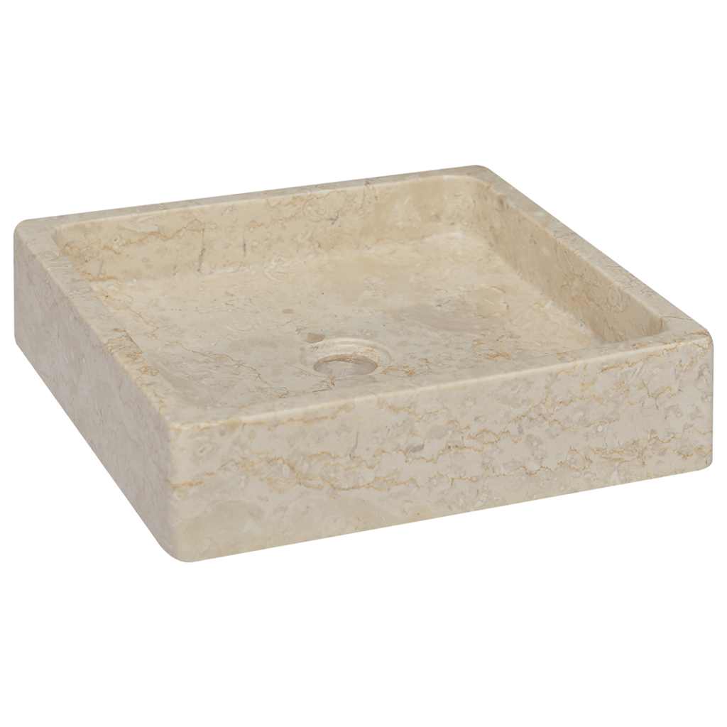 vidaXL Wash Basin Cream 40x40x10 cm Marble