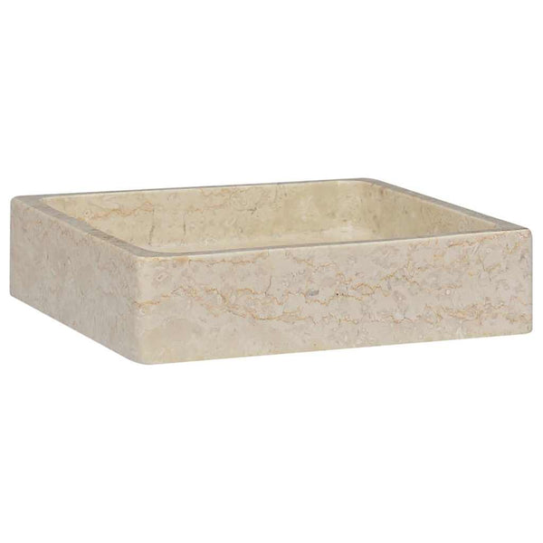 vidaXL Wash Basin Cream 40x40x10 cm Marble