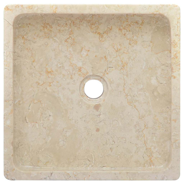 vidaXL Wash Basin Cream 40x40x10 cm Marble