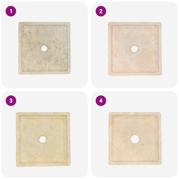 vidaXL Wash Basin Cream 40x40x10 cm Marble