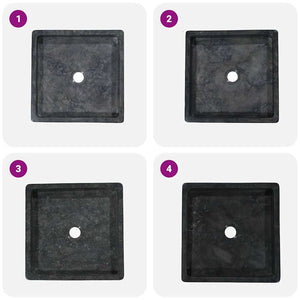 Waschbecken Schwarz 40x40x10 cm Marmor