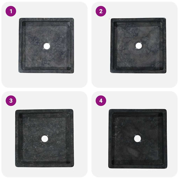 Waschbecken Schwarz 40x40x10 cm Marmor