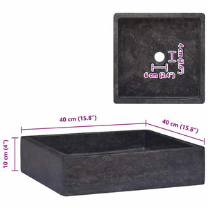 Waschbecken Schwarz 40x40x10 cm Marmor