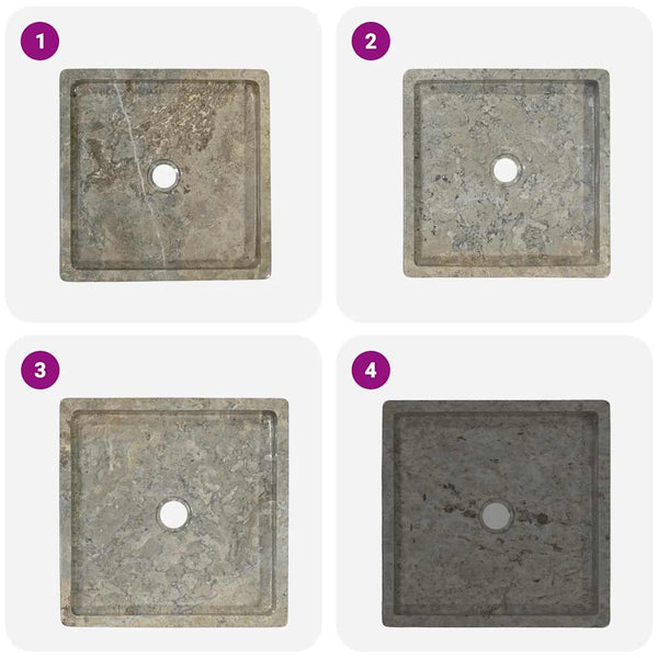 vidaXL Wash Basin Grey 40x40x10 cm Marble