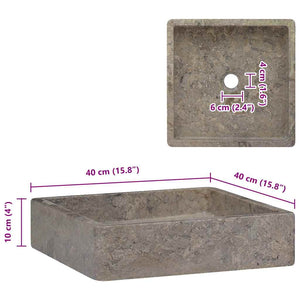 vidaXL Wash Basin Grey 40x40x10 cm Marble