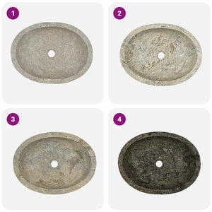 vidaXL Wash Basin Grey 53x40x15 cm Marble