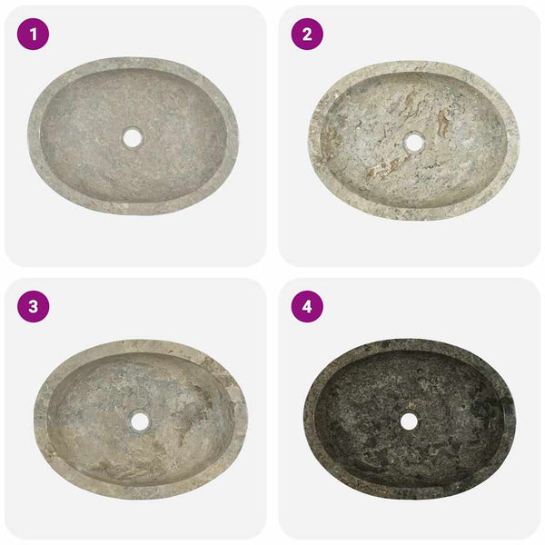 vidaXL Wash Basin Grey 53x40x15 cm Marble
