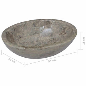 vidaXL Wash Basin Grey 53x40x15 cm Marble