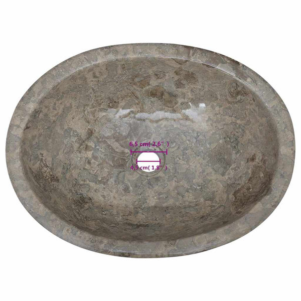 vidaXL Wash Basin Grey 53x40x15 cm Marble