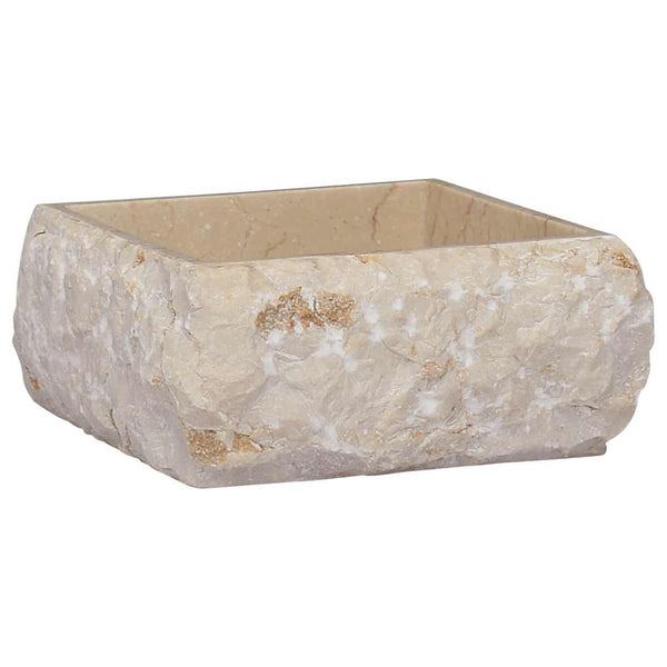 vidaXL Wash Basin Cream 30x30x13 cm Marble