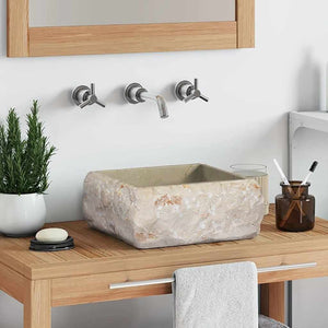 vidaXL Wash Basin Cream 30x30x13 cm Marble