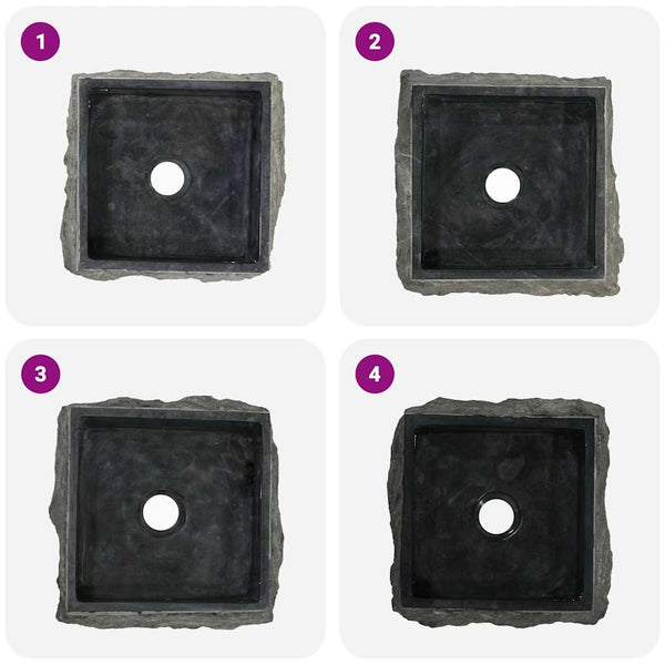 Waschbecken Schwarz 30x30x13 cm Marmor