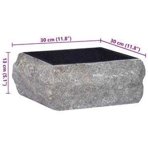 Waschbecken Schwarz 30x30x13 cm Marmor