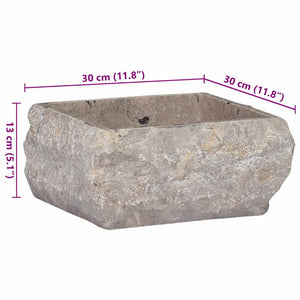 vidaXL Sink Gray 30x30x13 cm Marble