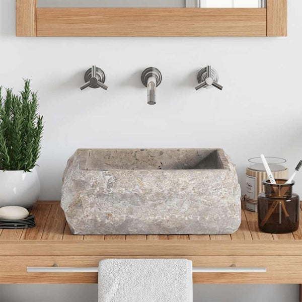 vidaXL Sink Gray 30x30x13 cm Marble